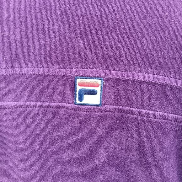 FILA Women’s Quarter Zip Fleece Pullover Purple w/ Gold Zip Size Large - Picture 3 of 6